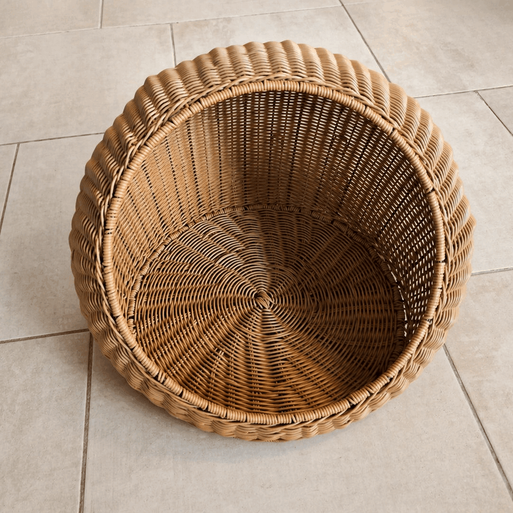 Maison cocon en rotin pour chat / petit chien – Ø47 × 30 cm - Boutique Aux Trois Pattes