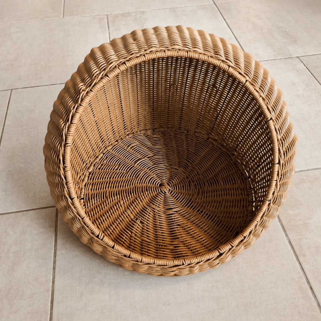 Maison cocon en rotin pour chat / petit chien – Ø47 × 30 cm - Boutique Aux Trois Pattes