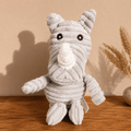 Peluche Rhinocéros Trixie en Velours Côtelé Gris - Boutique Aux Trois Pattes