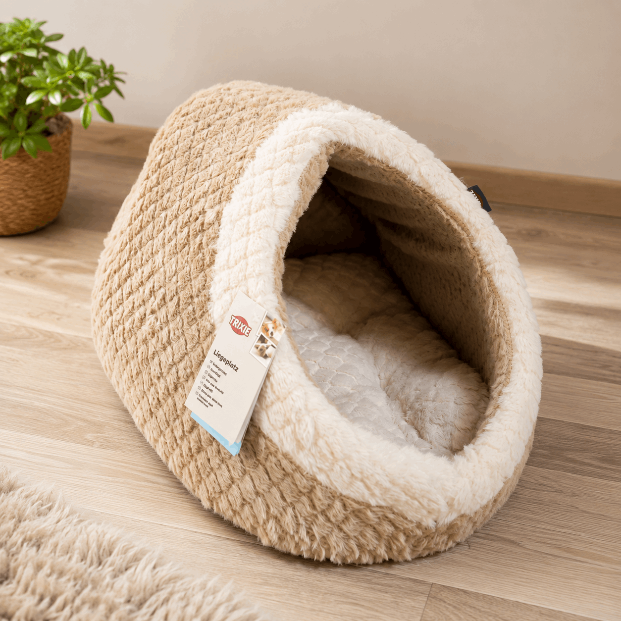 Igloo Kaline Mio Beige et Crème - Chat et chien XS 35 x 41 x 26 cm - Boutique Aux Trois Pattes