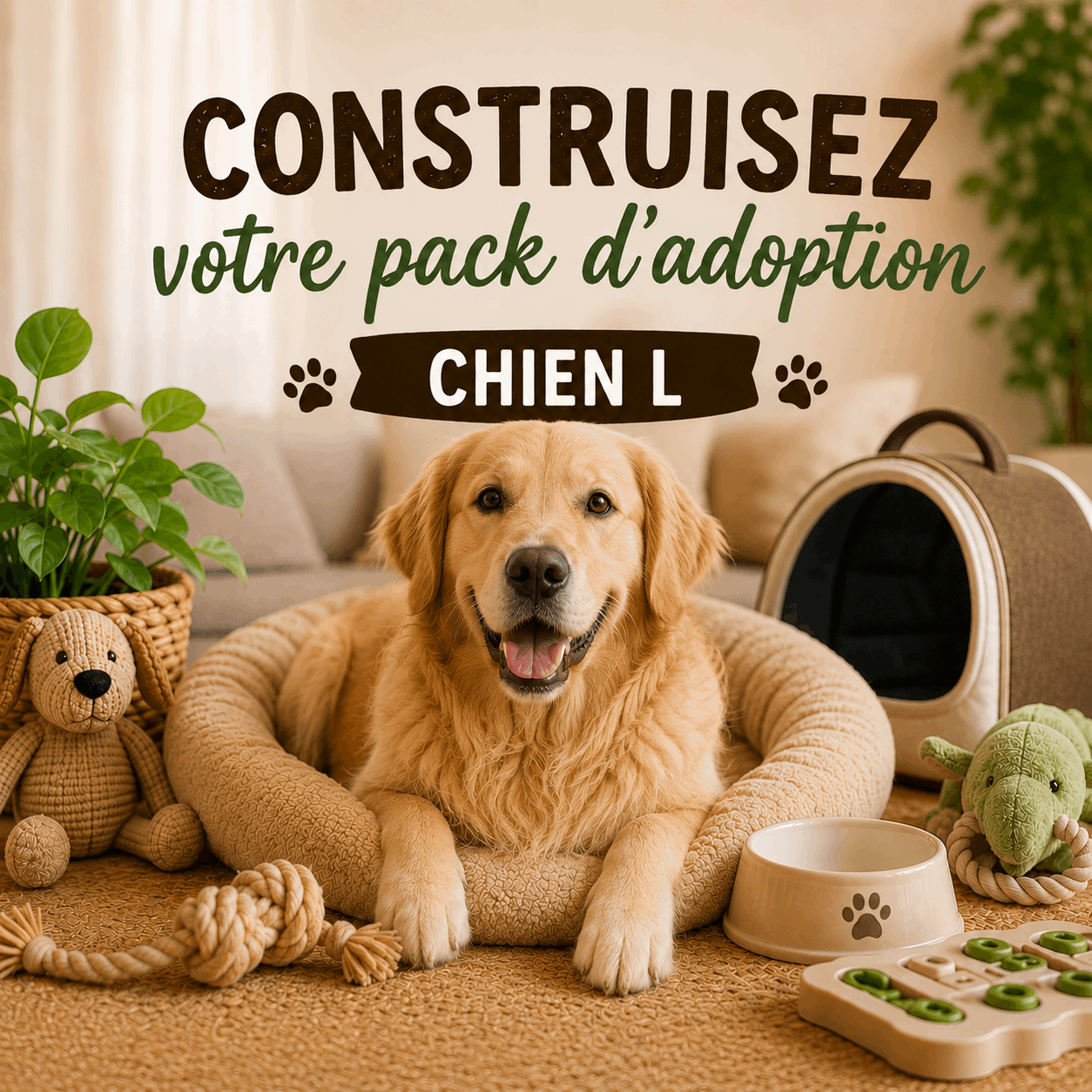 Pack Adoption Chien L - Boutique Aux Trois Pattes