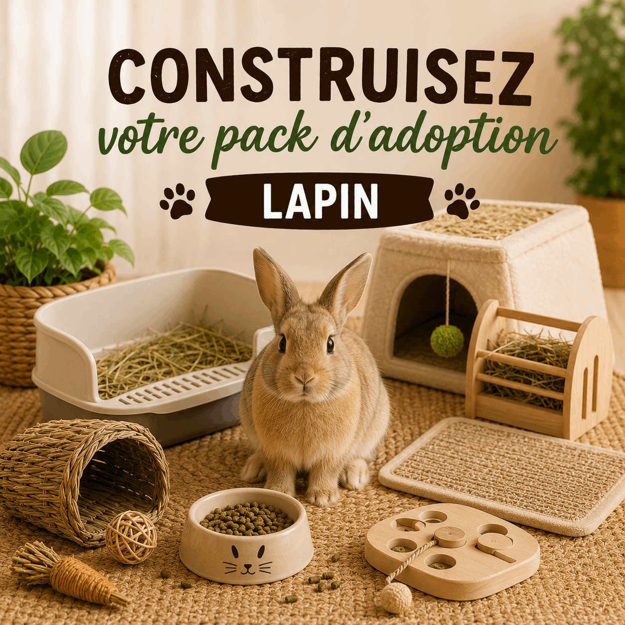 Pack Adoption Lapin - Boutique Aux Trois Pattes