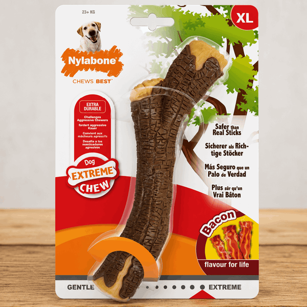 Jouet à mâcher Nylabone Extreme Chew goût bacon – XL - Boutique Aux Trois Pattes