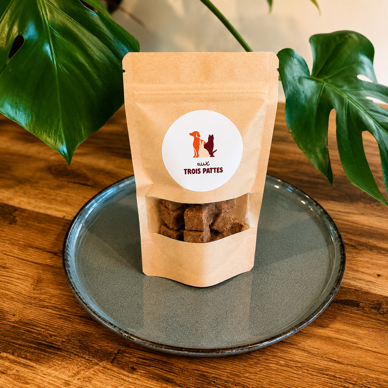 Cubes de poulet ou de bœuf d'éducation pour chien, disponibles en 2 cm.