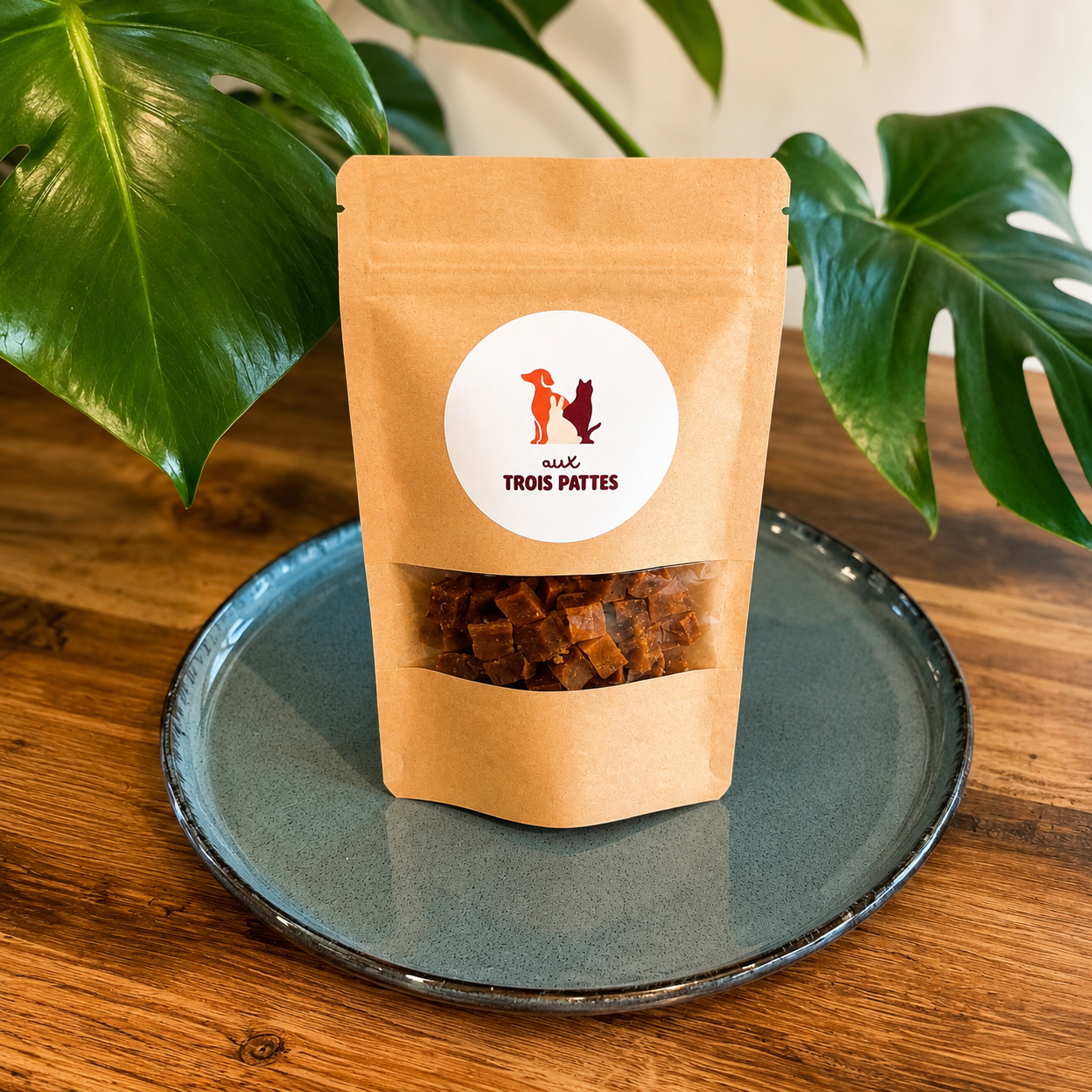Cubes de poulet ou de bœuf d'éducation pour chien, disponibles en 1 cm en sachet