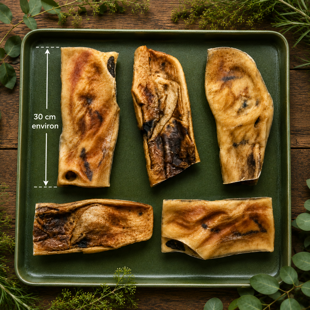 Peau de tête de bœuf XL séchée naturelle pack de 400 grammes