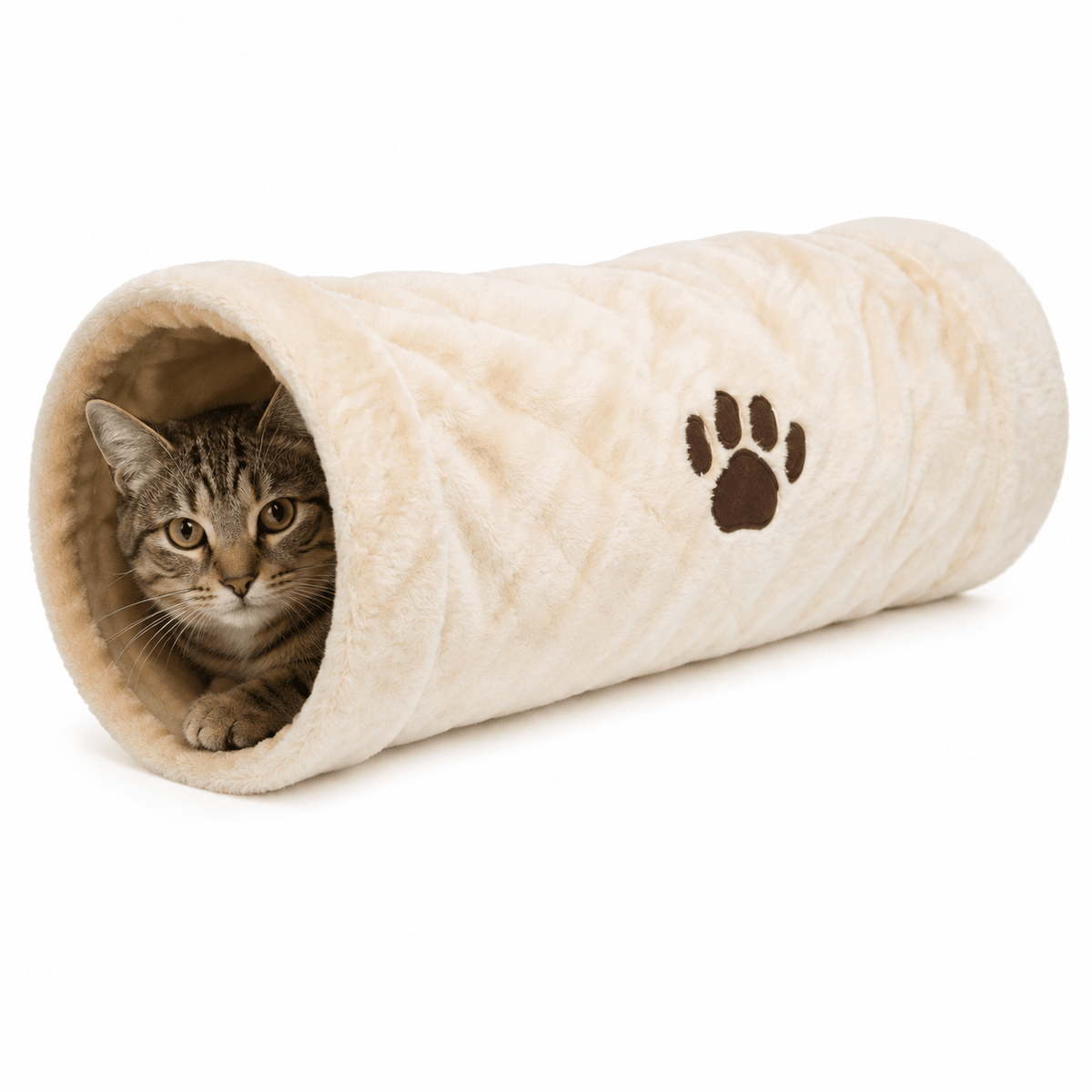Tunnel de jeu Trixie en peluche pour chat et lapin – 60 cm - Boutique Aux Trois Pattes