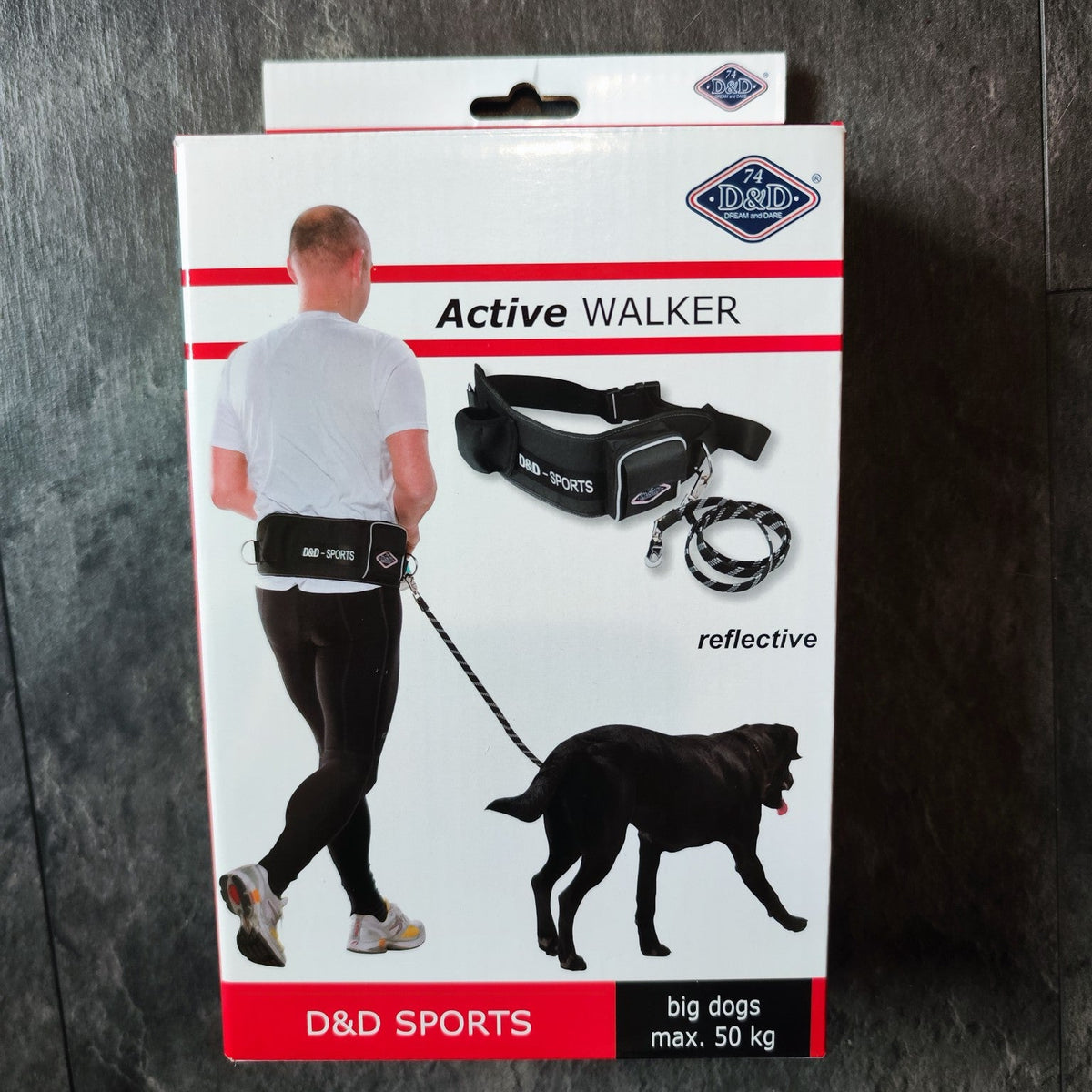 Ceinture et laisse Active Walker XL pour chien jusqu’à 50 kg