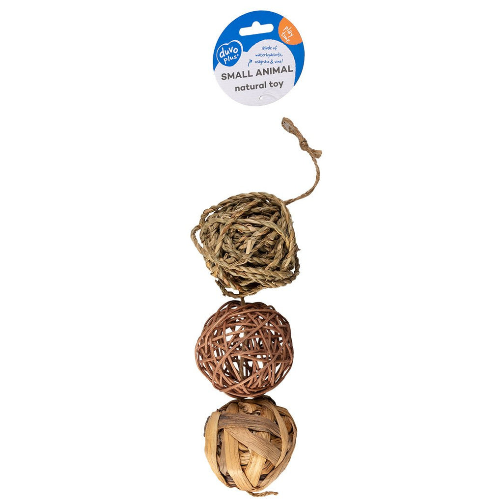 Jouet pour lapin – Lot de 3 balles naturelles à ronger Duvo+ - Boutique Aux Trois Pattes