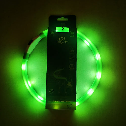 Anneau lumineux LED pour chien ajustable 30–65 cm – DuvoPlus - Boutique Aux Trois Pattes