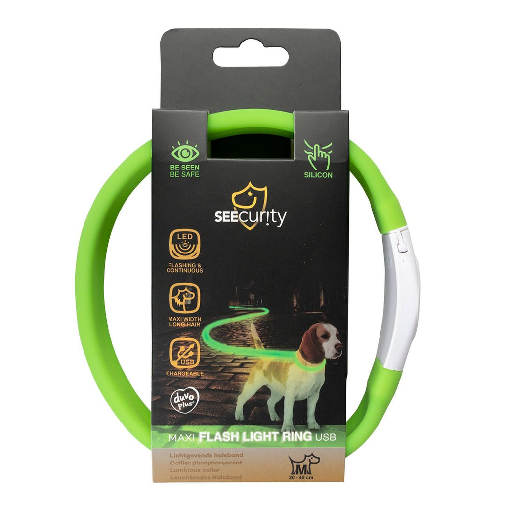 Anneau lumineux LED pour chien ajustable 30–65 cm – DuvoPlus - Boutique Aux Trois Pattes