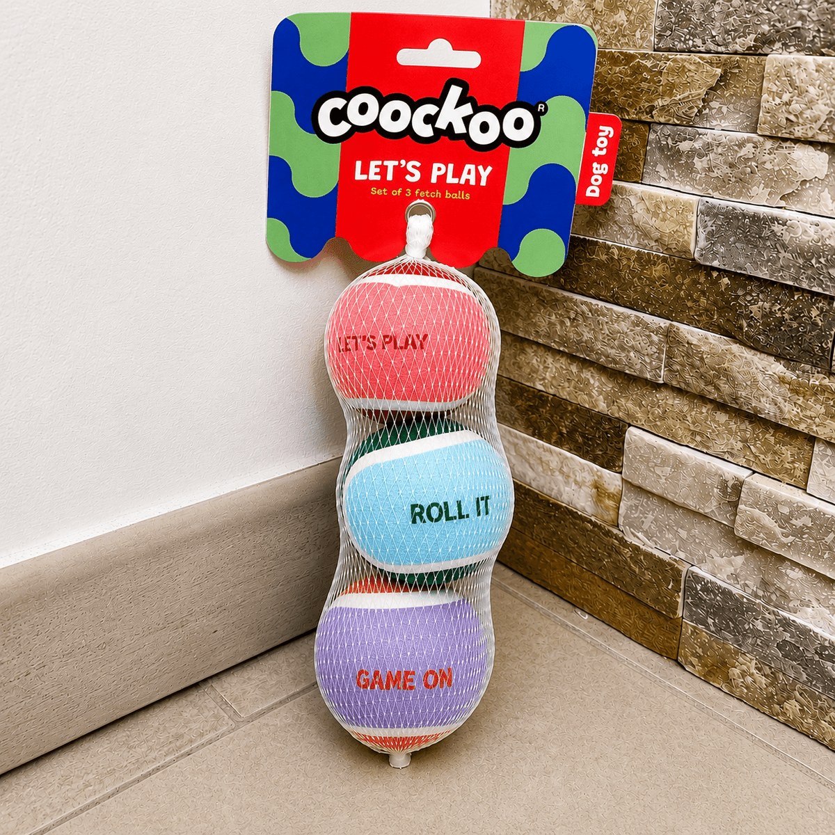 Coockoo Let’s Play – Lot de 3 balles pour chien 6,4 cm - Boutique Aux Trois Pattes