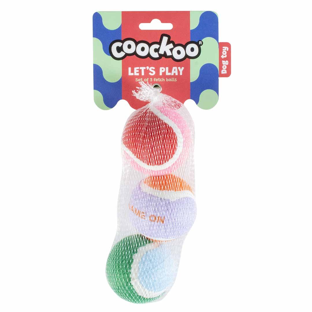Coockoo Let’s Play – Lot de 3 balles pour chien 6,4 cm - Boutique Aux Trois Pattes