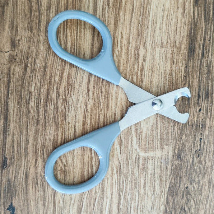 Coupe-griffes Duvoplus gris pour chat, petit chien et lapin, avec lames courbées et poignées ergonomiques