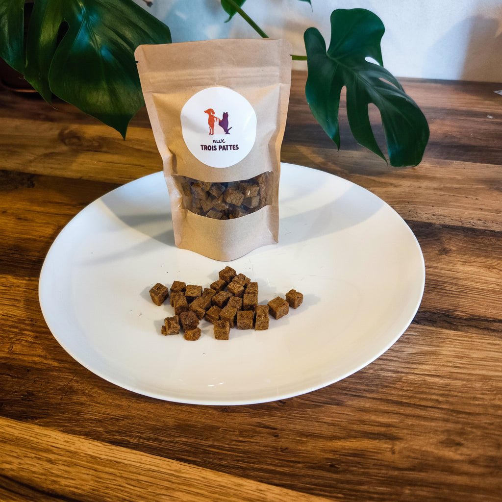 Friandises d'éducation pour chien – Cubes de bœuf 300 g - Boutique Aux Trois Pattes