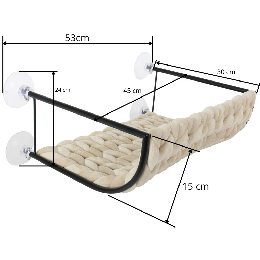 Dimensions du lit de fenêtre pour chat Blair 45 × 30 × 15 cm