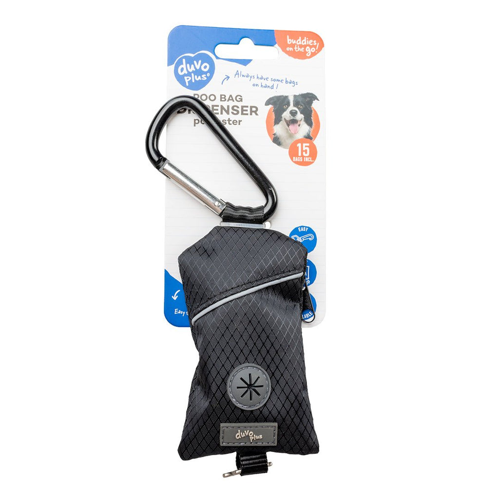 Distributeur de sacs à déjections pour chien avec mousqueton – Duvo+ - Boutique Aux Trois Pattes