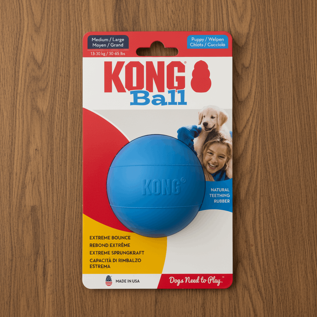 KONG Puppy Ball Medium/Large Ø 7,5 cm - Boutique Aux Trois Pattes