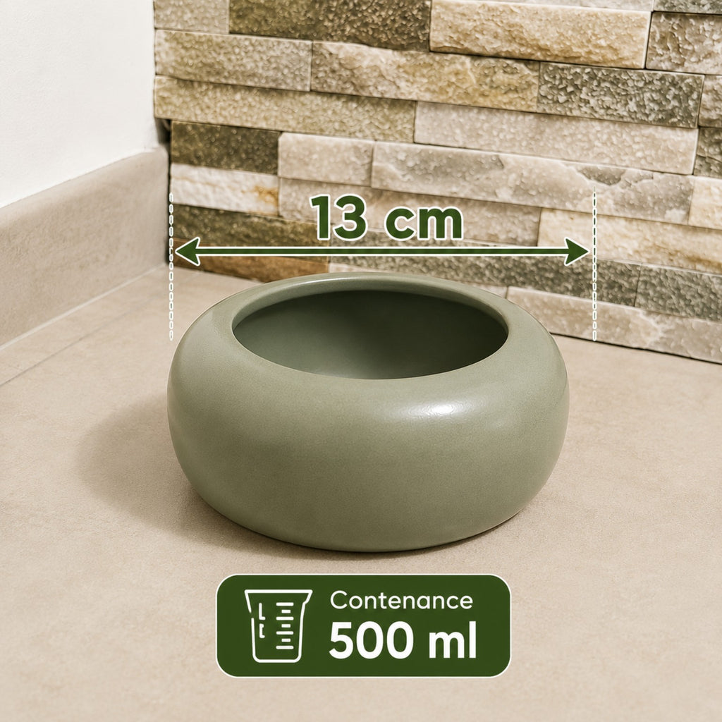 Gamelle lapin en céramique verte 500 ml – Duvo Plus - Boutique Aux Trois Pattes