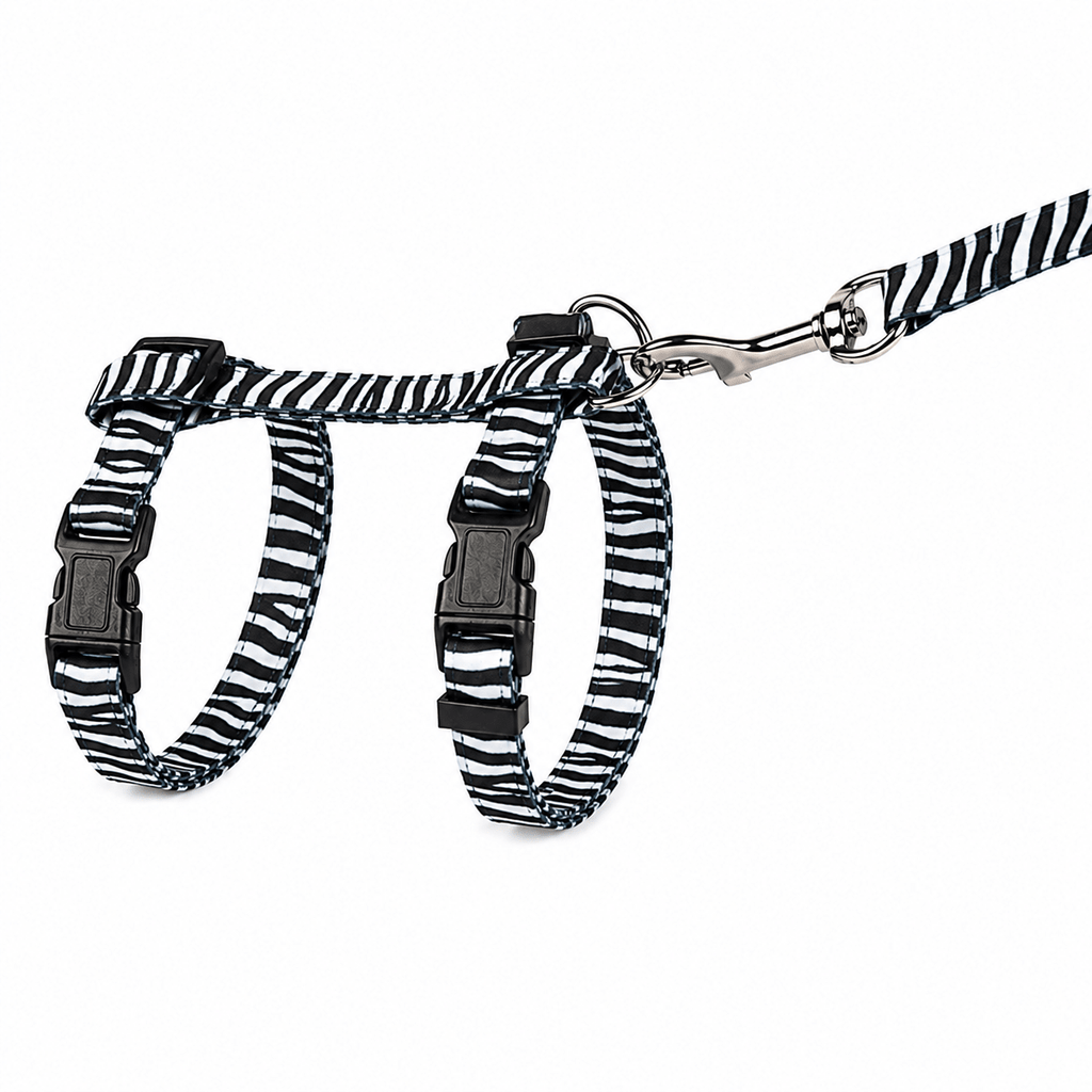 Harnais réglable avec laisse pour chat Duvo+ – Tigre ou Zèbre - Boutique Aux Trois Pattes