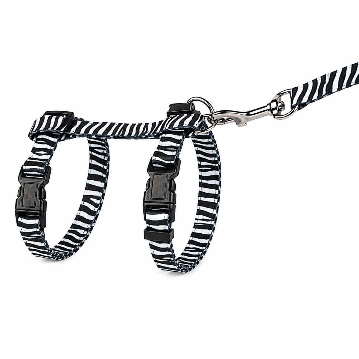 Harnais réglable avec laisse pour chat Duvo+ – Tigre ou Zèbre - Boutique Aux Trois Pattes