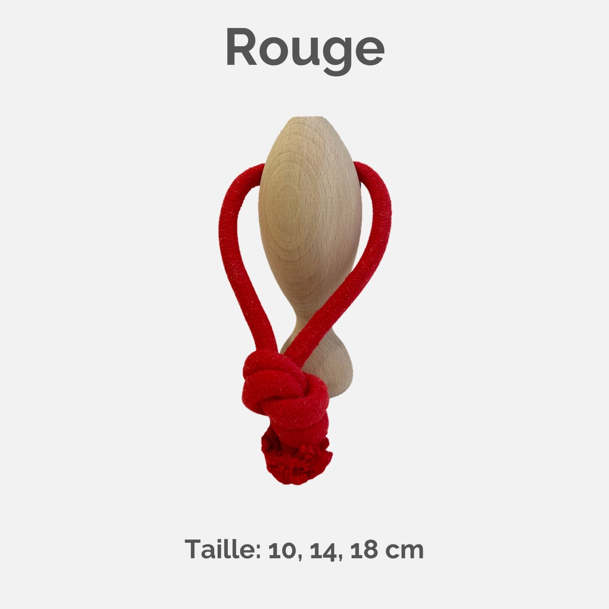 Jouet en bois naturel avec corde pour chien - Boutique Aux Trois Pattes