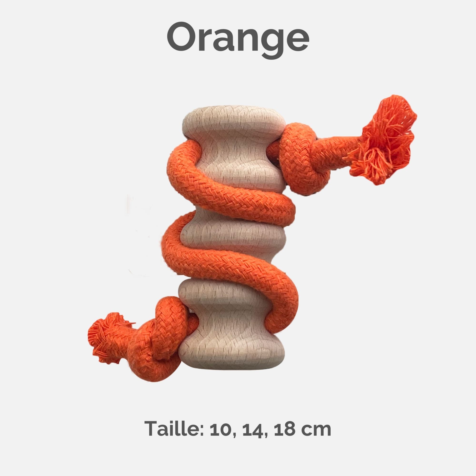 Jouet en bois Wave avec corde pour chien - Boutique Aux Trois Pattes