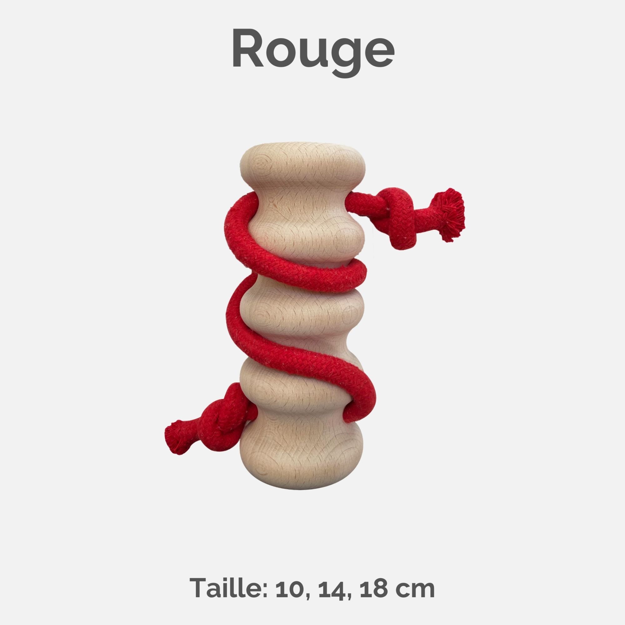 Jouet en bois Wave avec corde pour chien - Boutique Aux Trois Pattes
