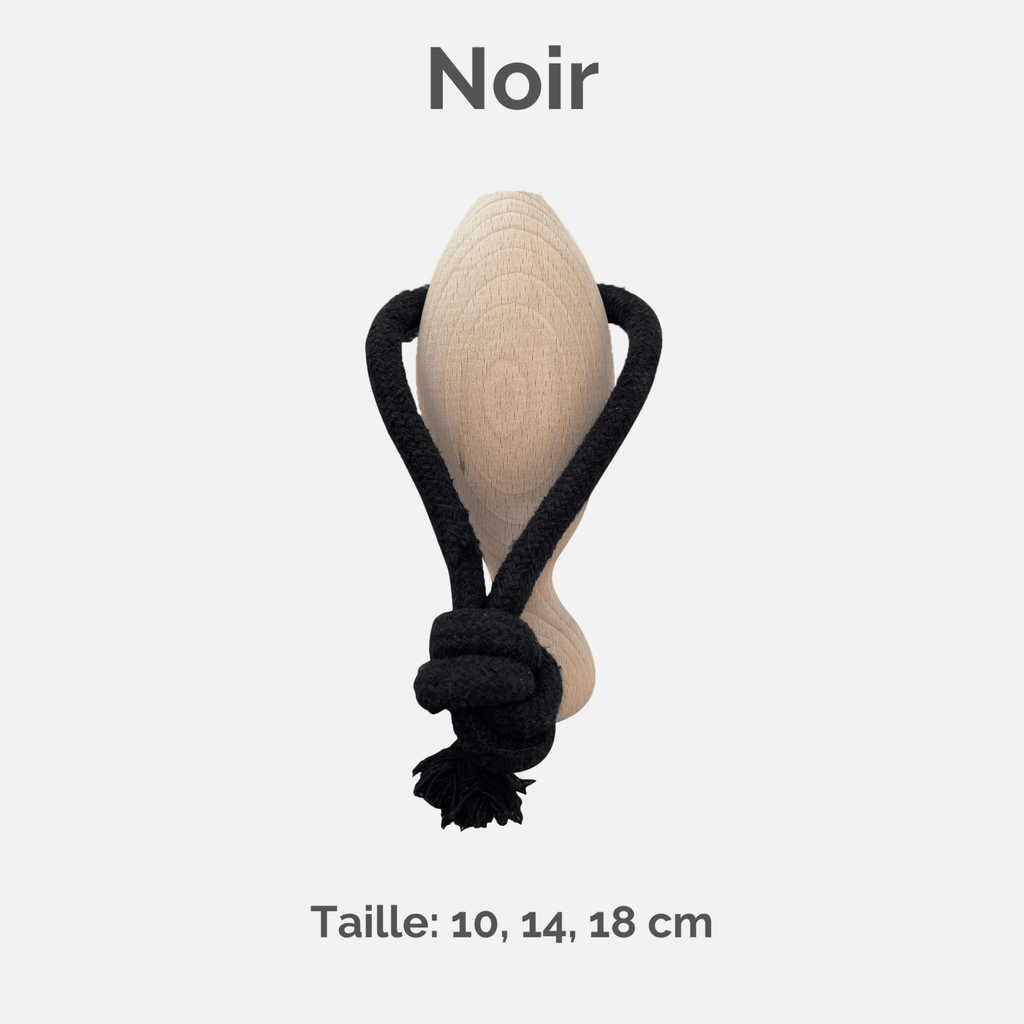 Jouet en bois naturel avec corde pour chien - Boutique Aux Trois Pattes