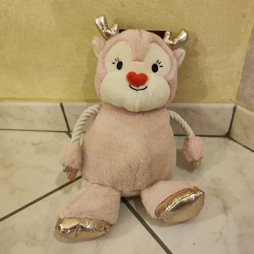 Jouet de Noël pour chien en forme de renne rose
