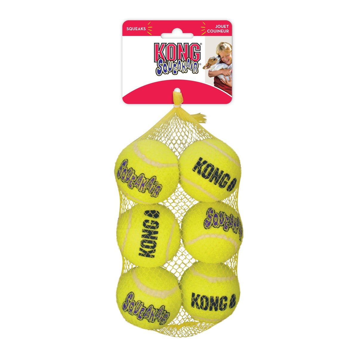 KONG SqueakAir Balls M – Lot de 6 balles pour chien - Boutique Aux Trois Pattes