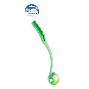 Lanceur de balle pour chien vert – 40 cm ou 62 cm – Balle Ø 6 cm - Boutique Aux Trois Pattes