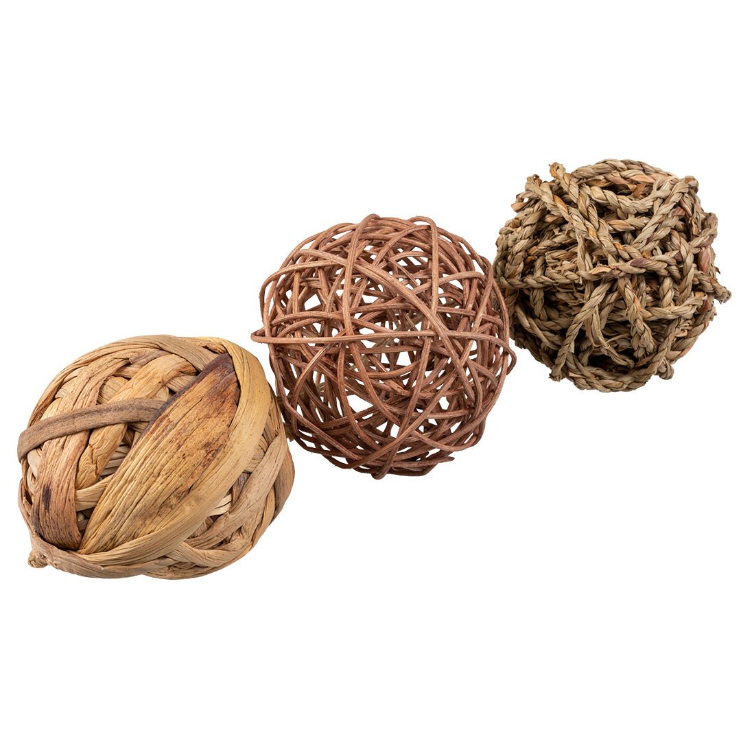 Jouet pour lapin – Lot de 3 balles naturelles à ronger Duvo+ - Boutique Aux Trois Pattes