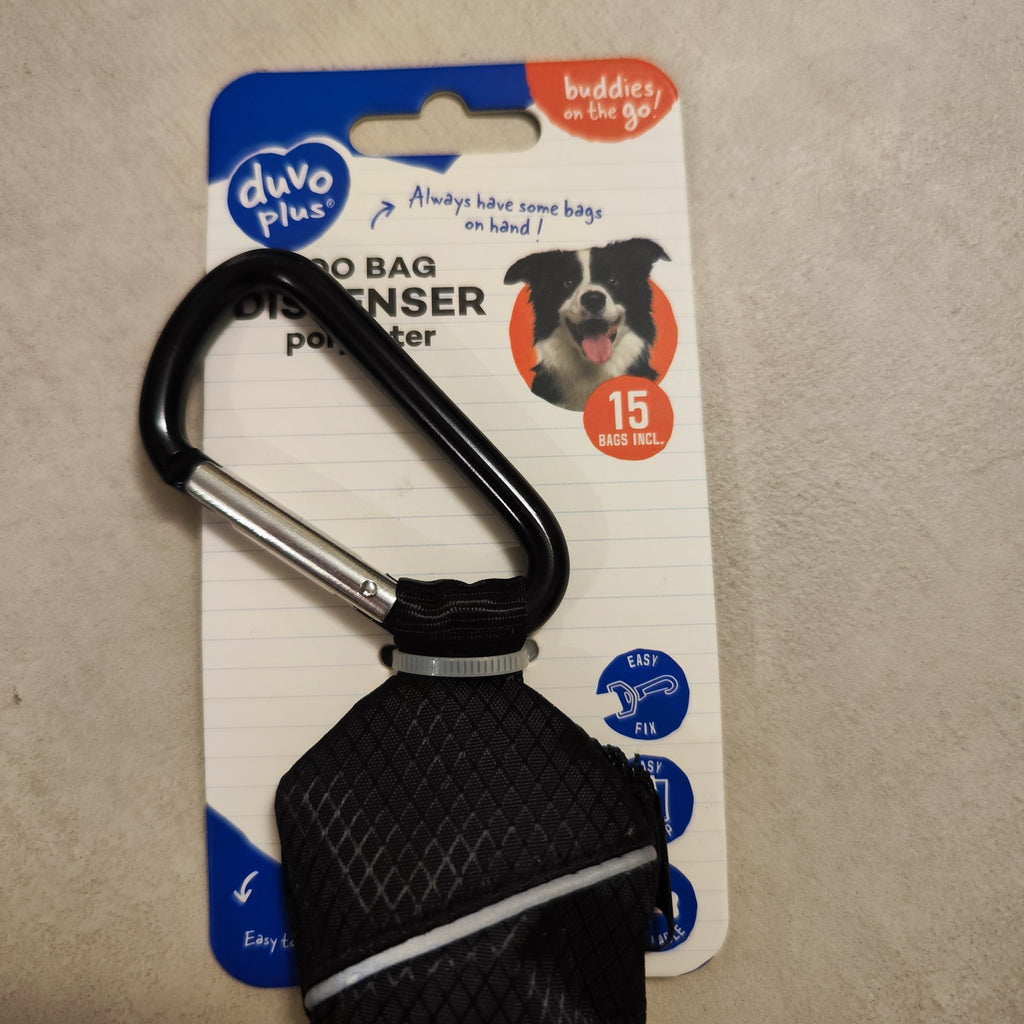 Distributeur de sacs à déjections pour chien avec mousqueton – Duvo+ - Boutique Aux Trois Pattes
