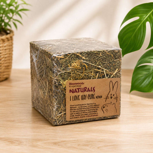 Cube de foin à ronger Rosewood Naturals – I Love Hay Cube Medium - Boutique Aux Trois Pattes