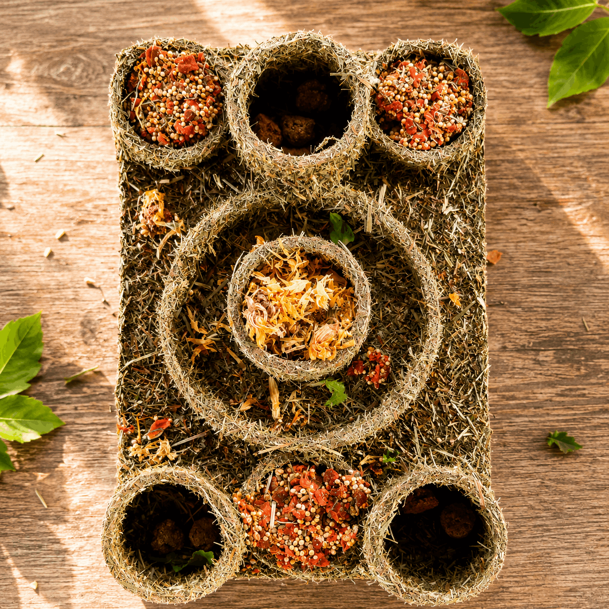 Labyrinthe à friandises Rosewood Naturals Hay 'N' Treat Maze – 28 x 18 cm - Boutique Aux Trois Pattes
