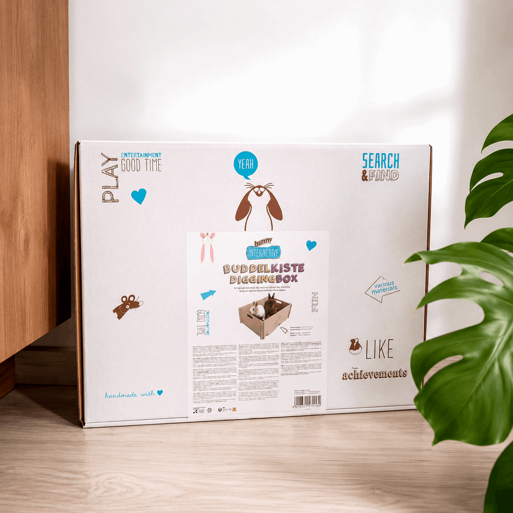 Bac à creuser en bois pour lapin – Bunny Nature Digging Box - Boutique Aux Trois Pattes