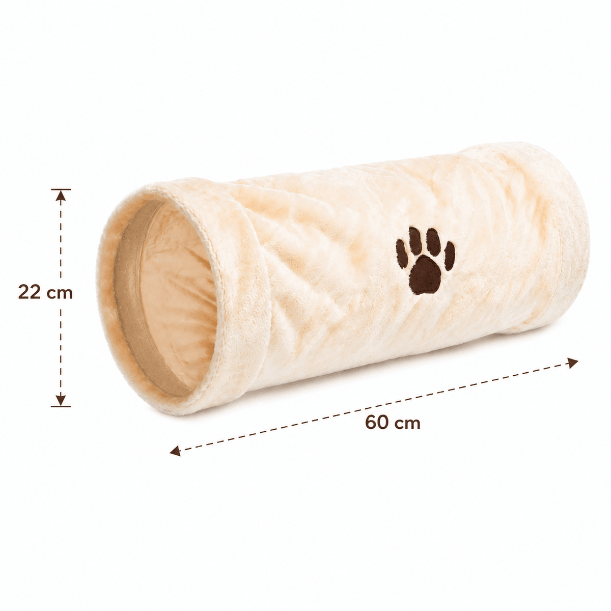 Tunnel de jeu Trixie en peluche pour chat et lapin – 60 cm - Boutique Aux Trois Pattes